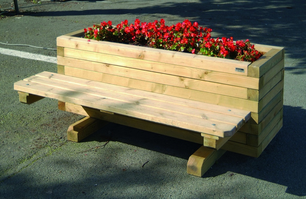 BAC A FLEURS + 1 BANC INTEGRE 147X94X63