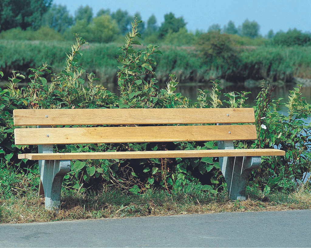 BANC VARSOVIE AVEC PIED BETON 4 PLANCHES PIN DU NORD