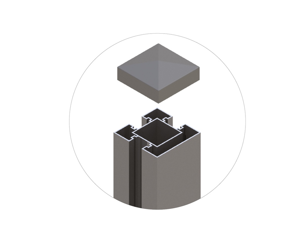 [18840] POTEAUX EN ALU POUR COMPOSITE FIN (7X7CM) - POUR COMPOSITE AVEC COUVERTURE